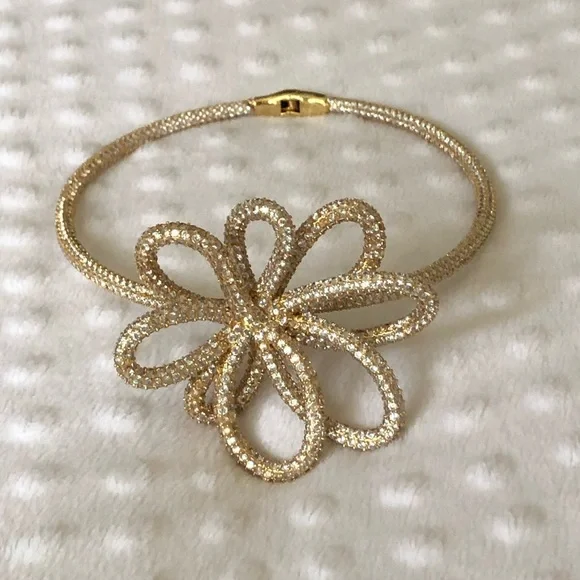 Cult Gaia Bloom Chocker Rhinestone Clear - Picture 1 of 12